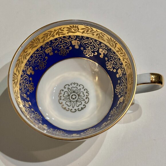 Porzellanmalerei Parbus Bavaria Cobalt Blue 22K Gold Porcelain Demitasse Cup - Picture 9 of 15